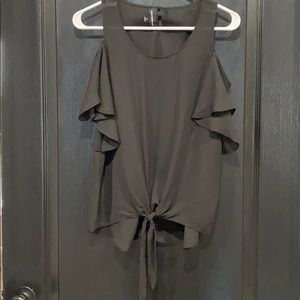 Black cold shoulder top